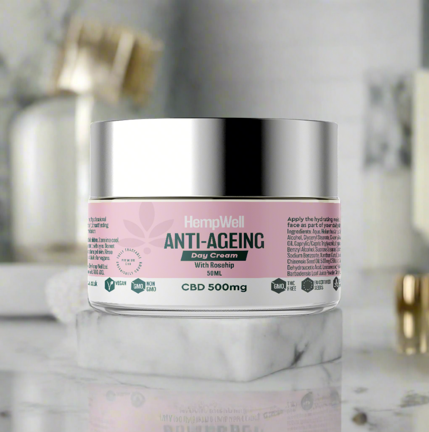 HempWell CBD Anti-Ageing Cream with Rosehip 500mg