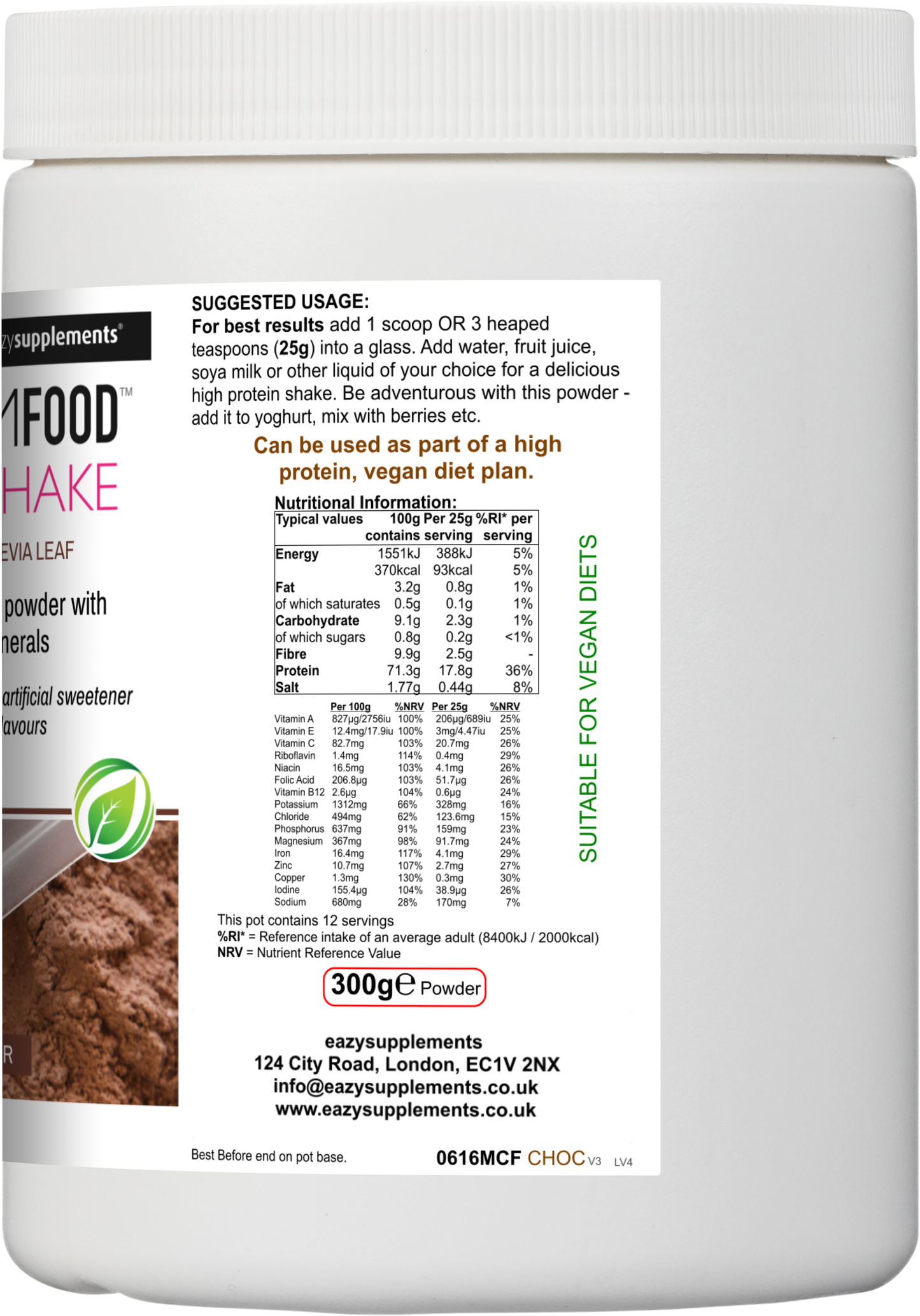Chocolate Soy Protein Powder - GYMFOOD - 300g