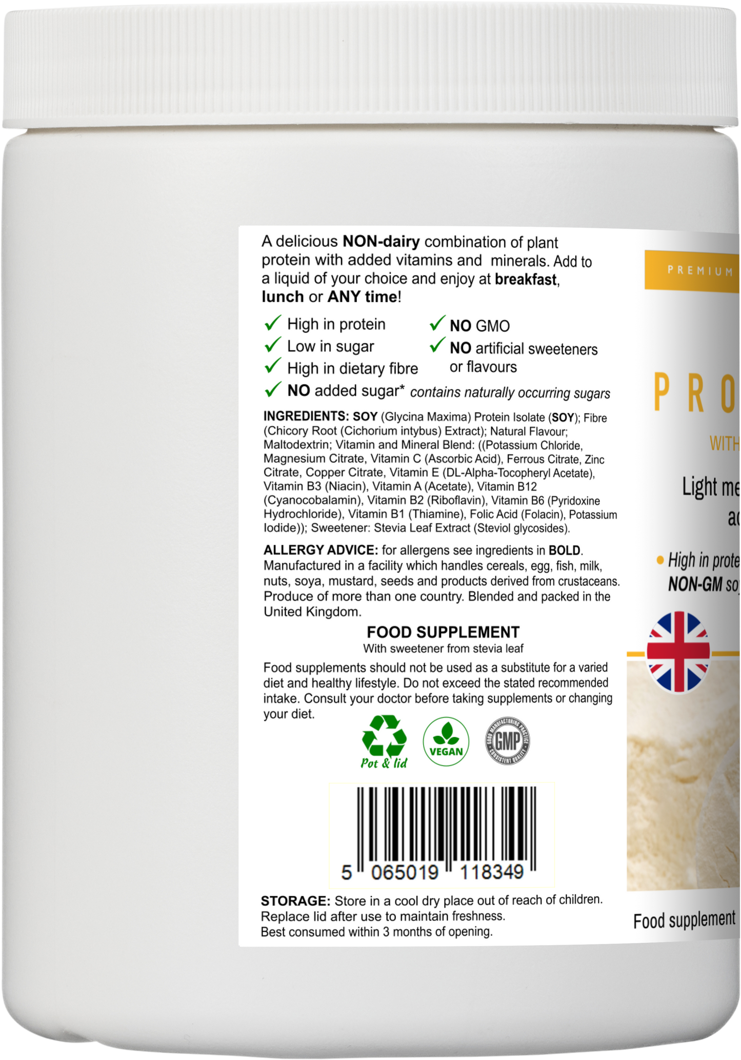 Vanilla Soy Protein Powder - GYMFOOD - 300g