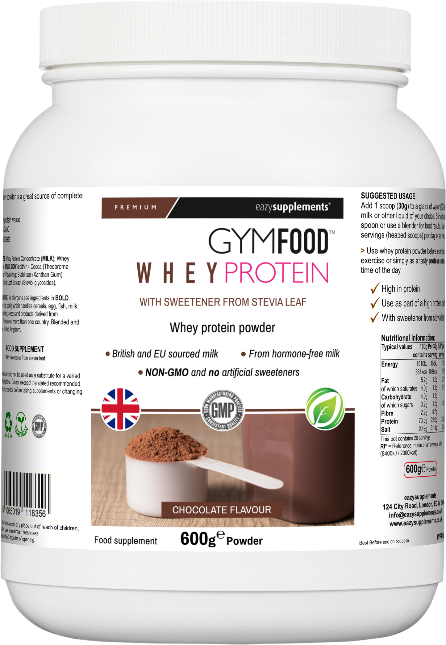 Chocolate Flavour Whey Protein - GYMFOOD - 600g