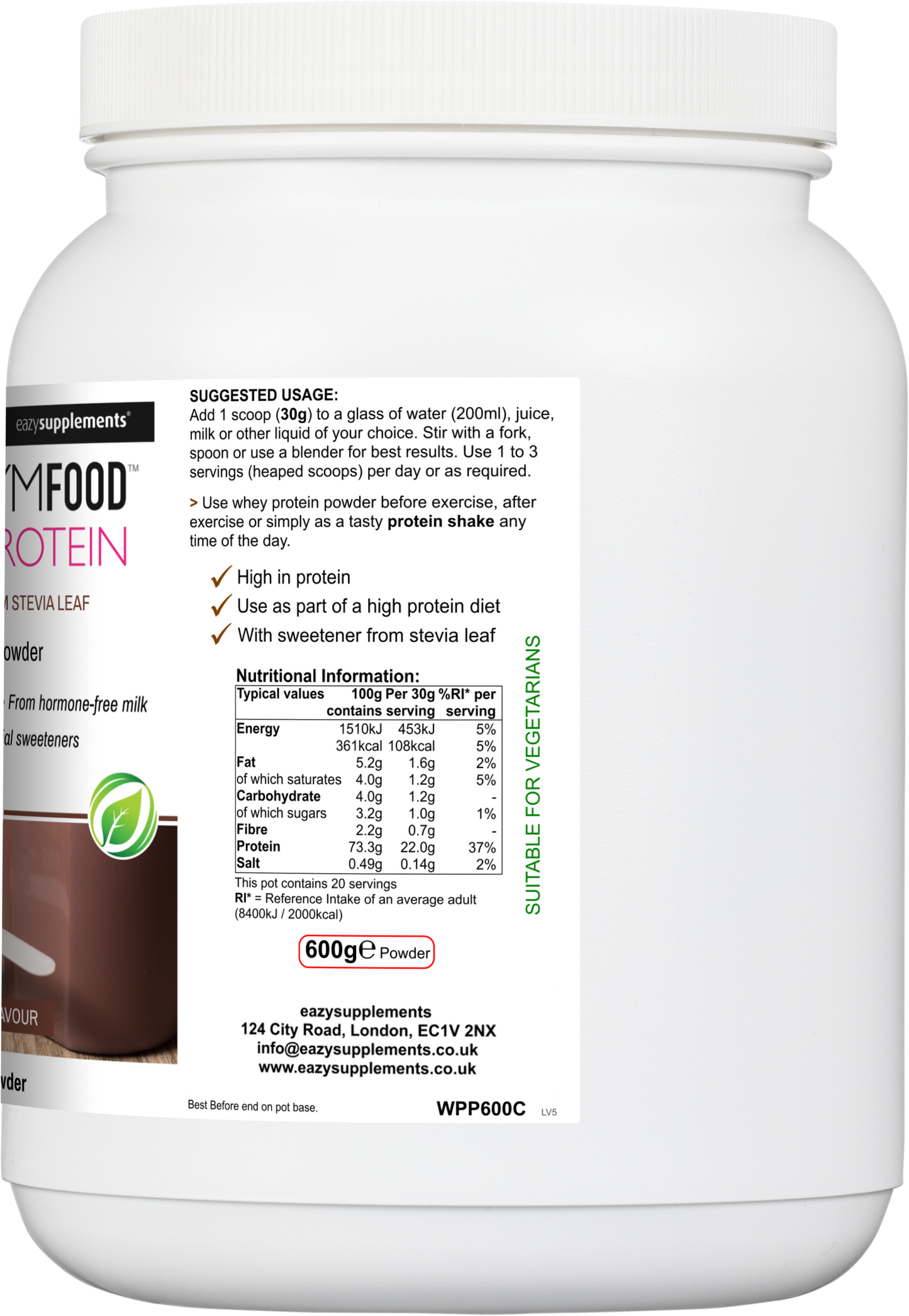 Chocolate Flavour Whey Protein - GYMFOOD - 600g