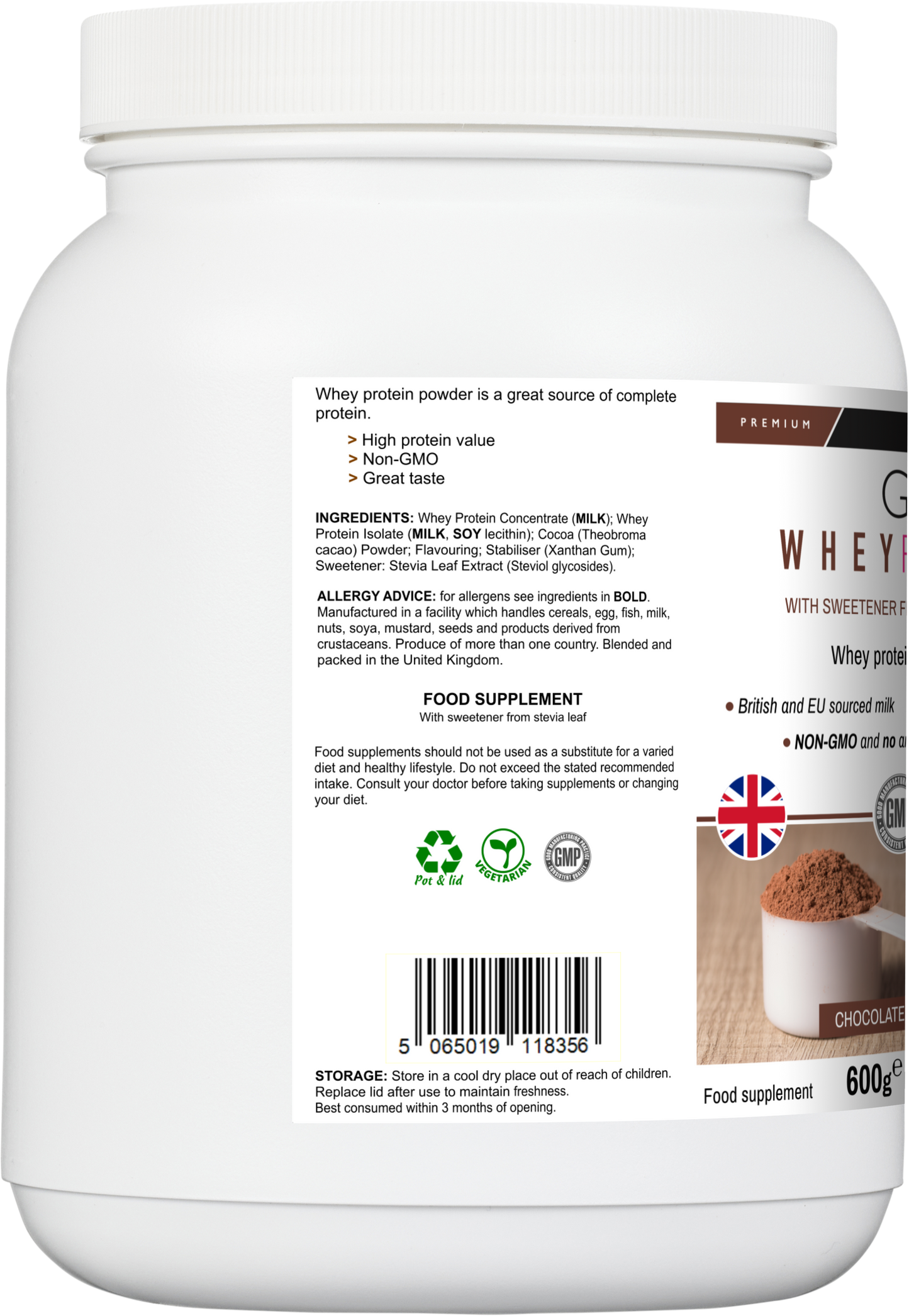 Chocolate Flavour Whey Protein - GYMFOOD - 600g