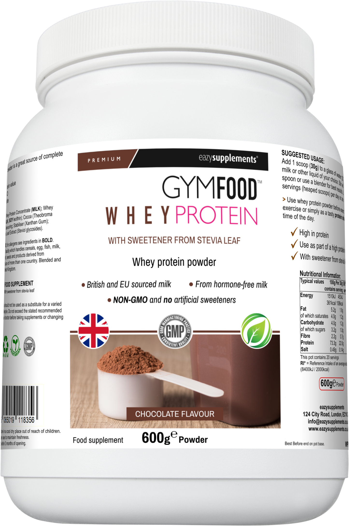 Chocolate Flavour Whey Protein - GYMFOOD - 600g