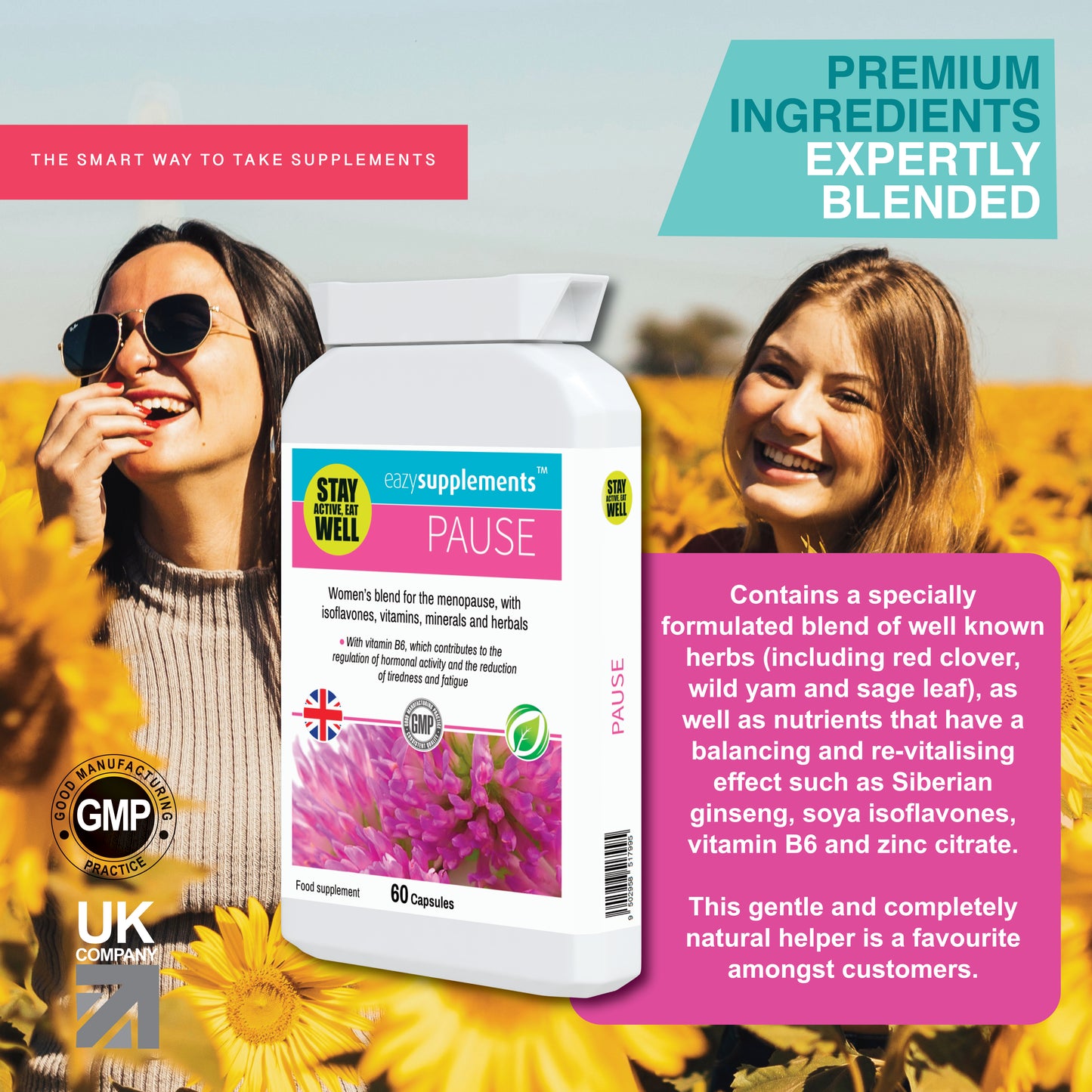 PAUSE - providing herbal supplementation to aid hormone balance during PMS and menopause.