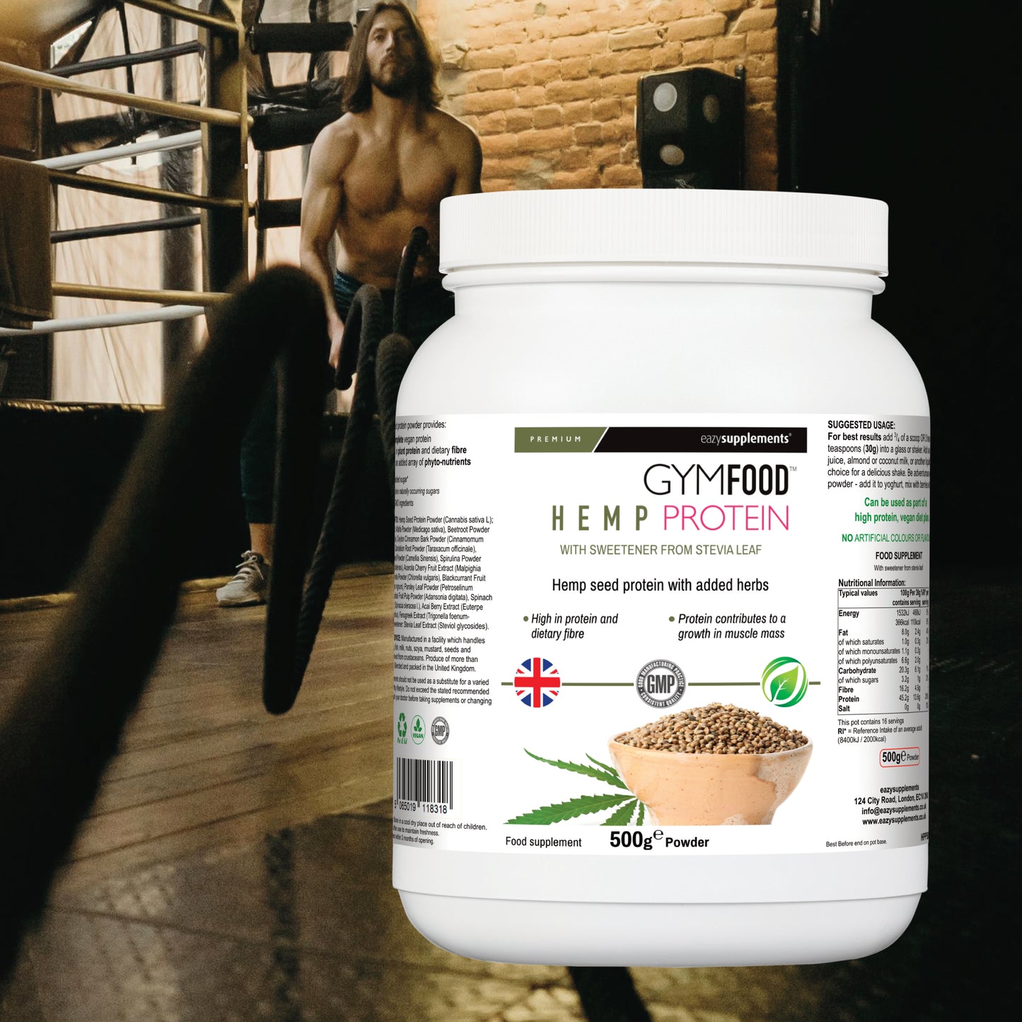 Hemp Protein Powder - GYMFOOD - 500g