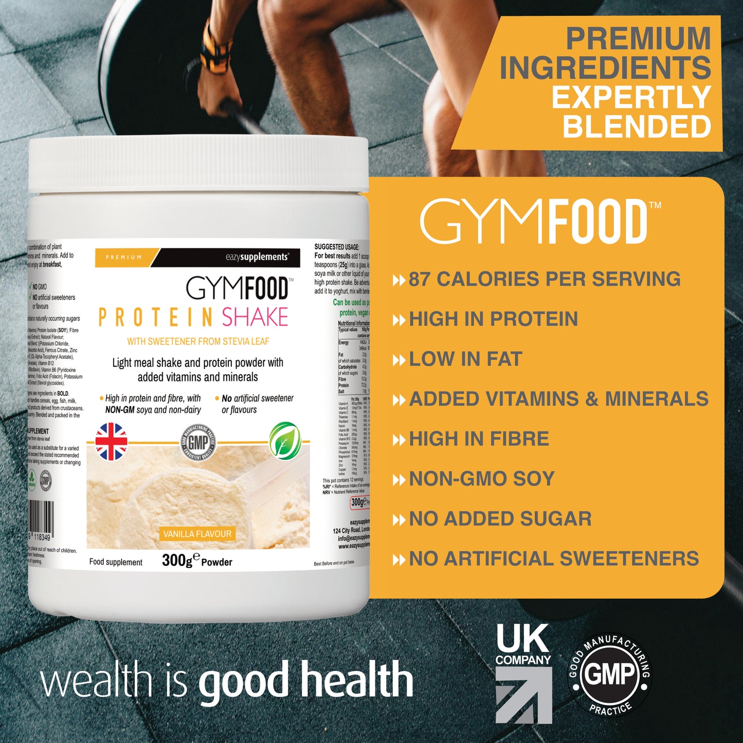 Vanilla Soy Protein Powder - GYMFOOD - 300g