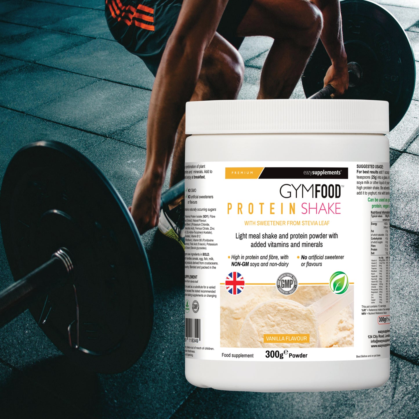 Vanilla Soy Protein Powder - GYMFOOD - 300g