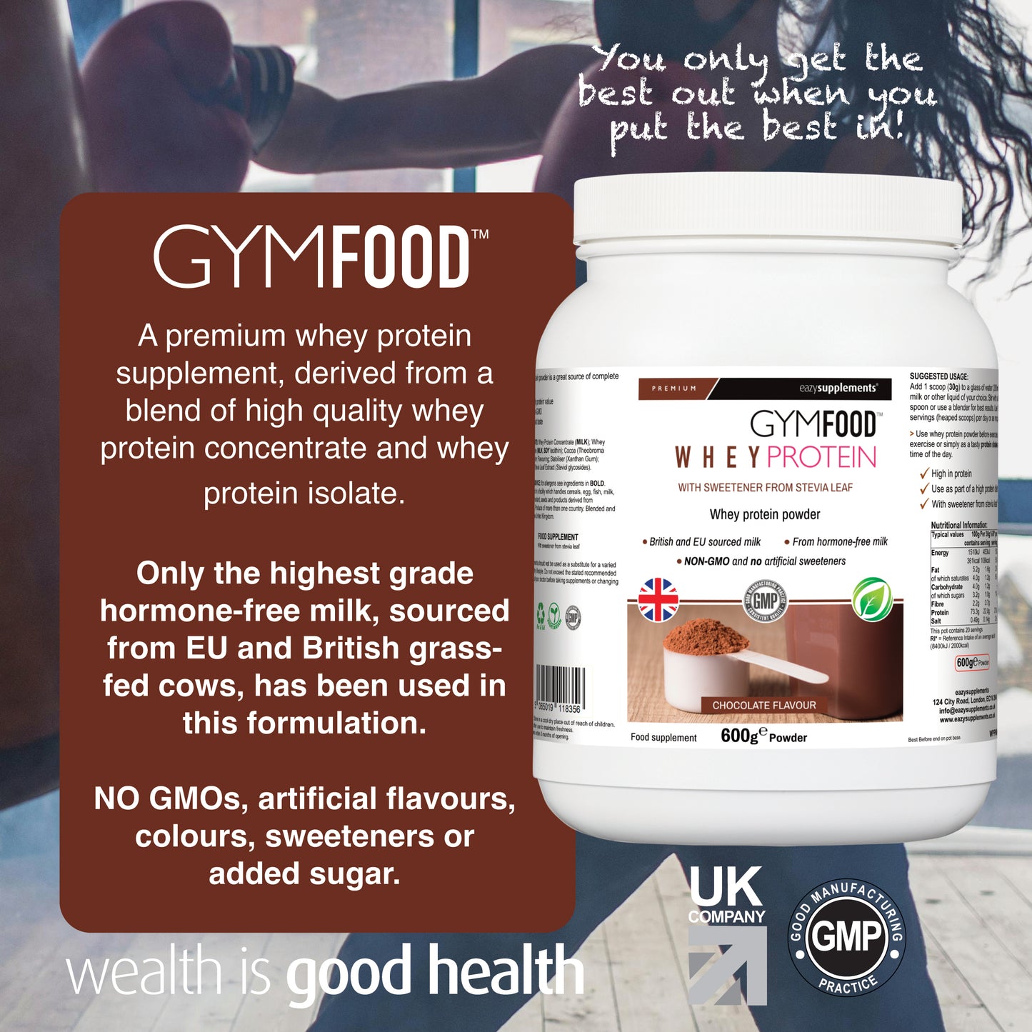 Chocolate Flavour Whey Protein - GYMFOOD - 600g