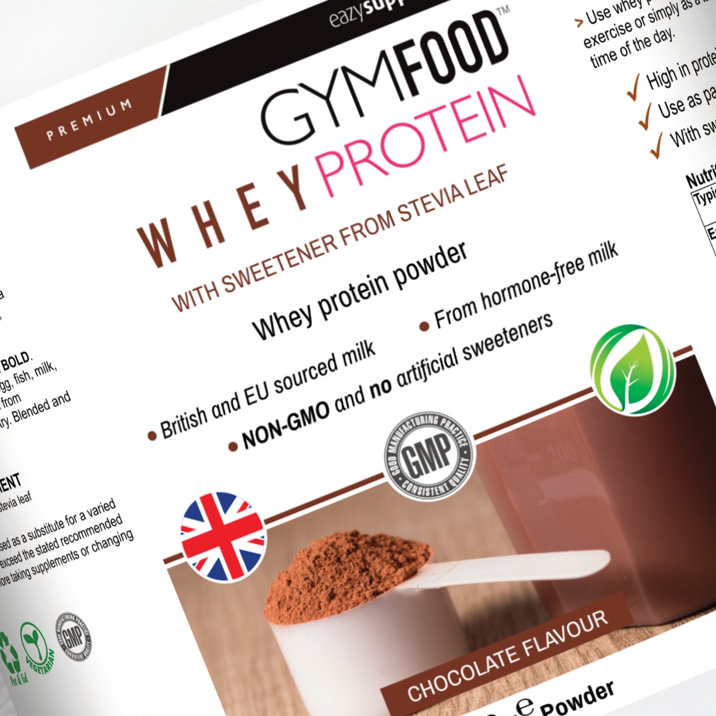 Chocolate Flavour Whey Protein - GYMFOOD - 600g