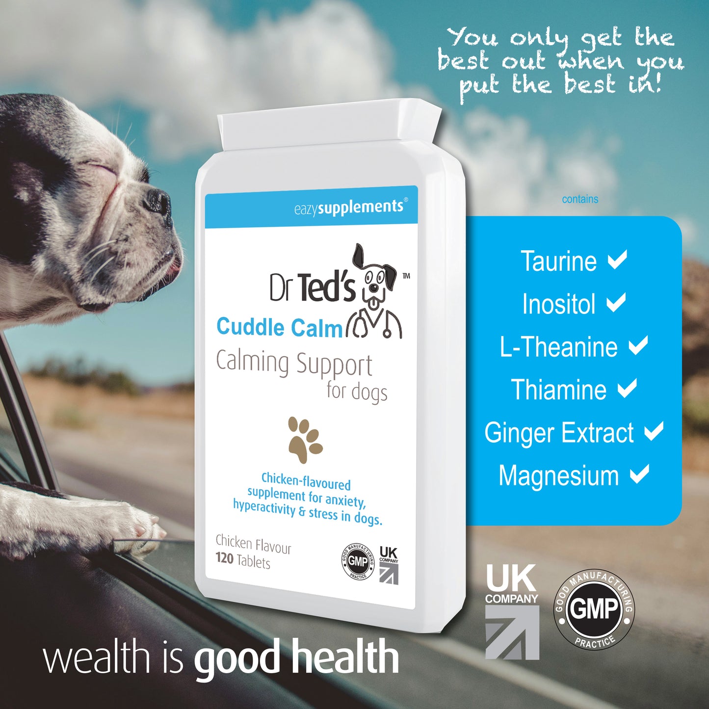 Dr Ted's Cuddle Calm - a Chicken-Flavored Calming Supplement