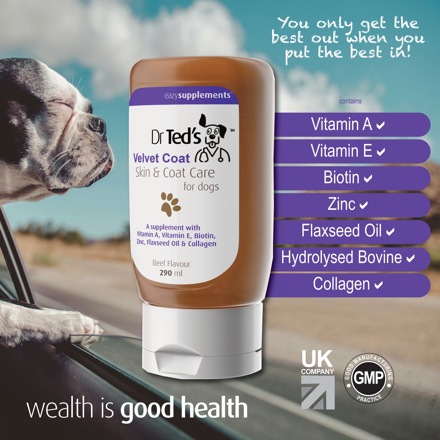 Dr Ted's Velvet Coat - Skin and  Coat Care Supplement for dogs