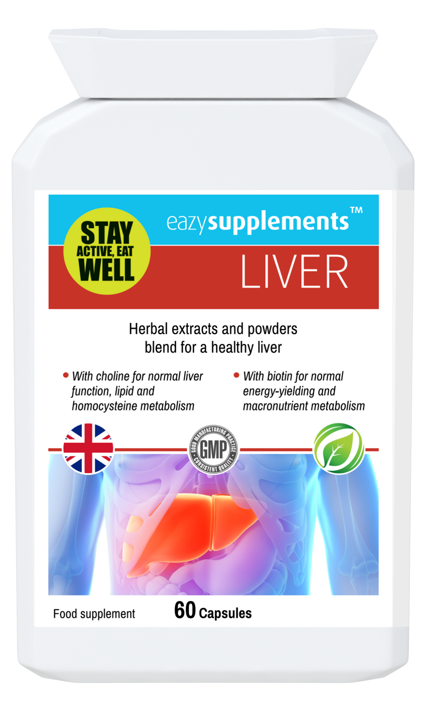 LIVER -  healthy liver support formula, with a combination of herbal extracts and powders, plus vitamins.