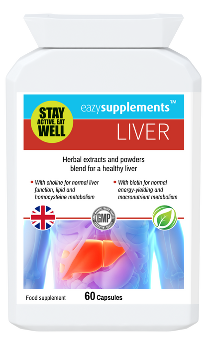 LIVER -  healthy liver support formula, with a combination of herbal extracts and powders, plus vitamins.