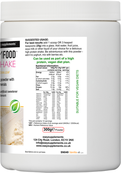 GYMFOOD Protein Shake - vanilla flavour - 300g