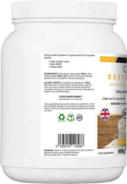 Whey Protein Vanilla Flavour - GYMFOOD - 600g