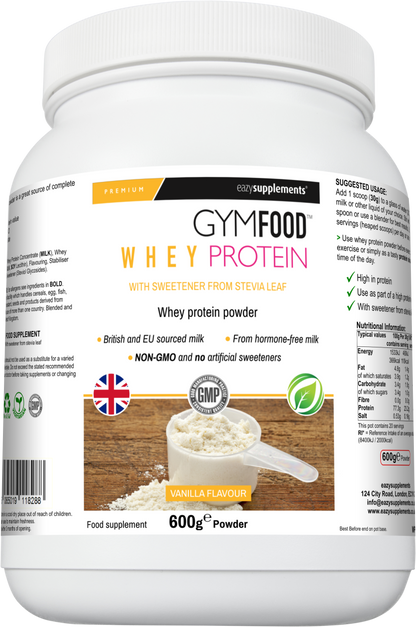 Whey Protein Vanilla Flavour - GYMFOOD - 600g