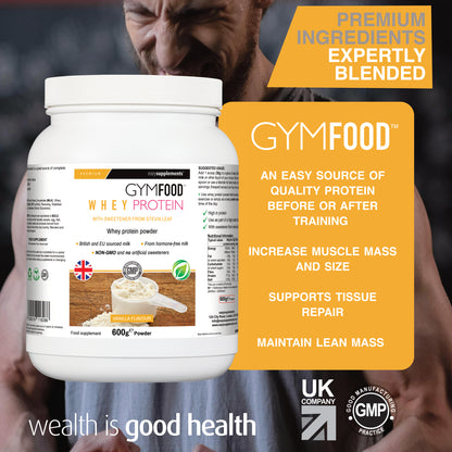 Whey Protein Vanilla Flavour - GYMFOOD - 600g